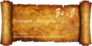 Zsingor Julitta névjegykártya
